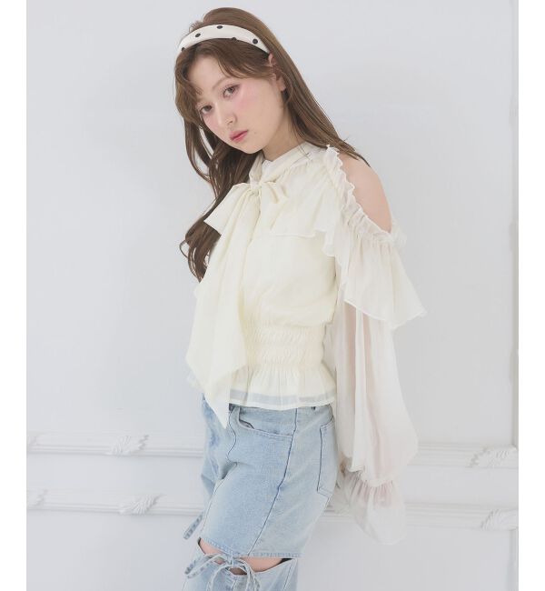  「アメスリフリルリボンブラウス」|シャツ・ブラウス|