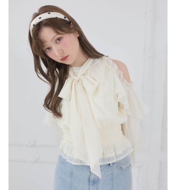  「アメスリフリルリボンブラウス」|シャツ・ブラウス|