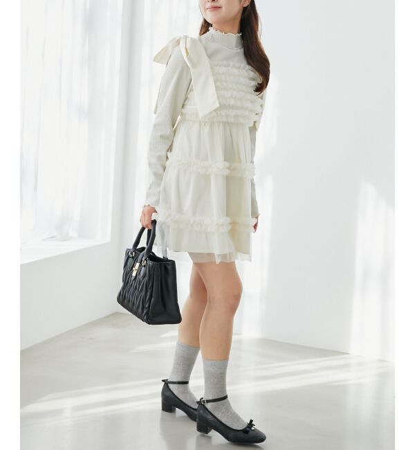  「フリルチュールミニワンピース」|ワンピース|