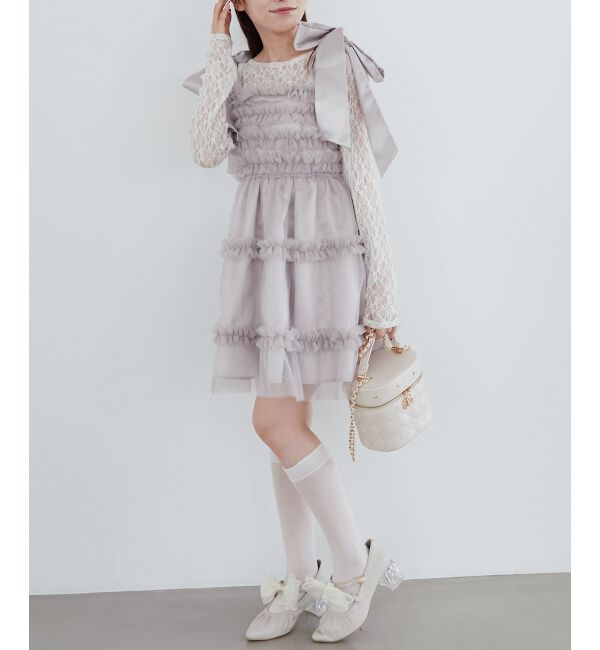  「フリルチュールミニワンピース」|ワンピース|