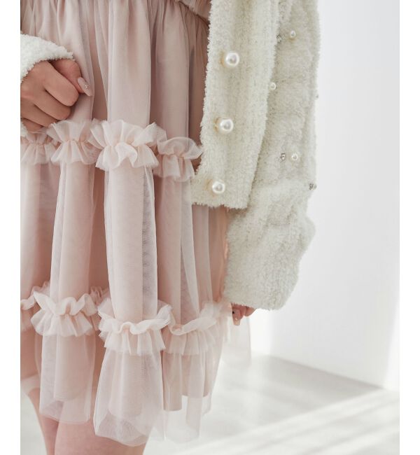  「フリルチュールミニワンピース」|ワンピース|