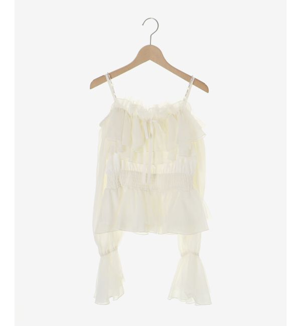  「チェーン付きシアーフリルブラウス」|シャツ・ブラウス|