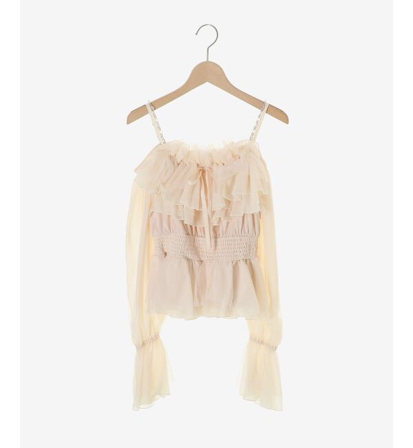  「チェーン付きシアーフリルブラウス」|シャツ・ブラウス|