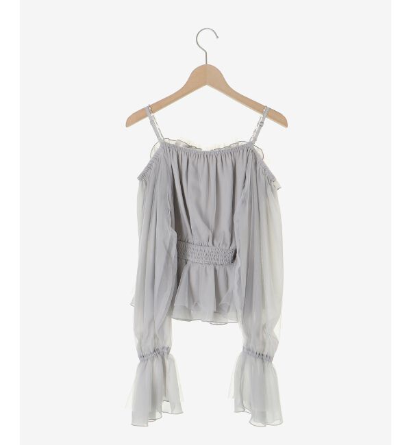  「チェーン付きシアーフリルブラウス」|シャツ・ブラウス|