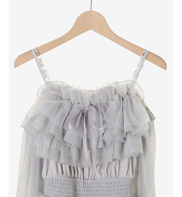  「チェーン付きシアーフリルブラウス」|シャツ・ブラウス|