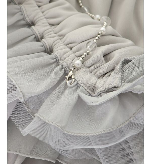  「チェーン付きシアーフリルブラウス」|シャツ・ブラウス|