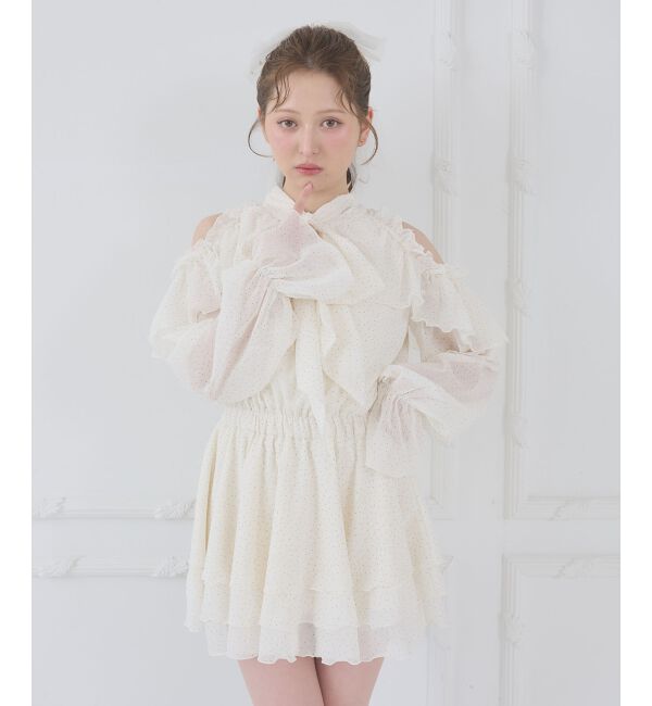  「アメスリフリルリボンミニワンピース」|ワンピース|