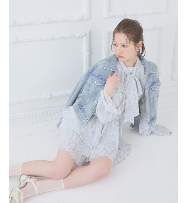  「アメスリフリルリボンミニワンピース」|ワンピース|