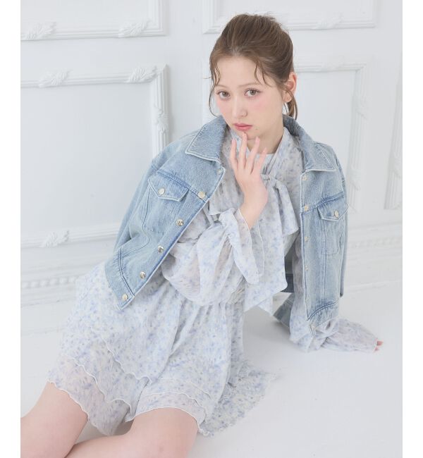  「アメスリフリルリボンミニワンピース」|ワンピース|