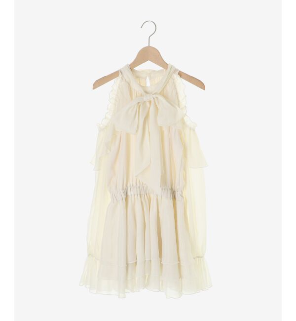  「アメスリフリルリボンミニワンピース」|ワンピース|