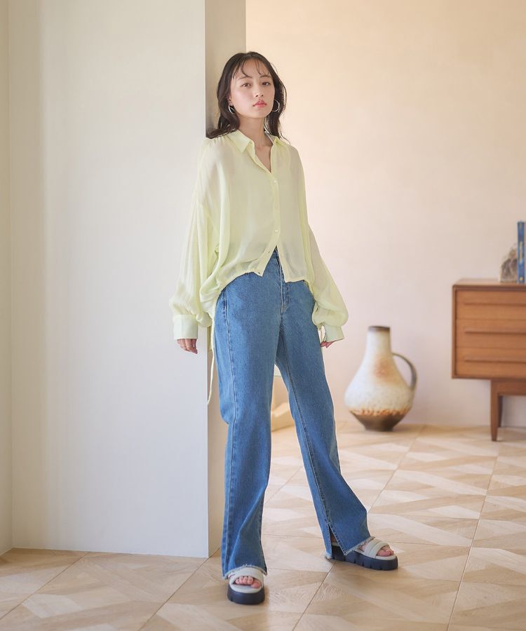 earth music&ecology「レーヨンクレープドロストシャツ」|シャツ・ブラウス|