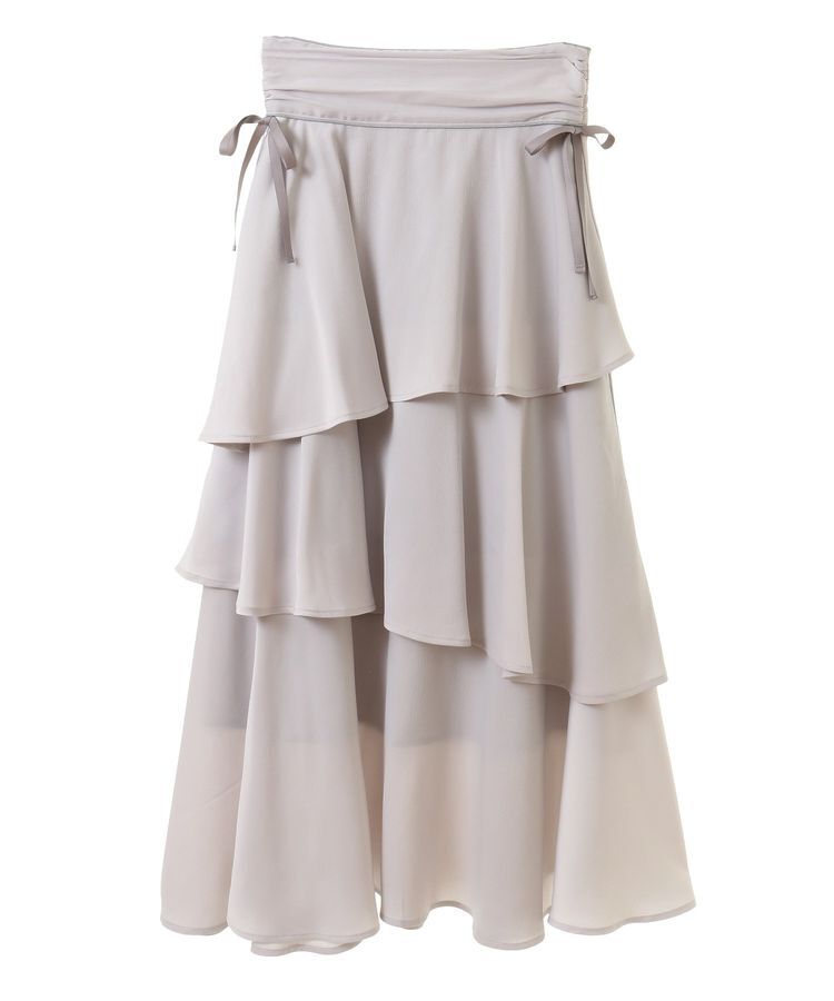 earth music&ecology「サイドリボンティアードスカート」|フレア|
