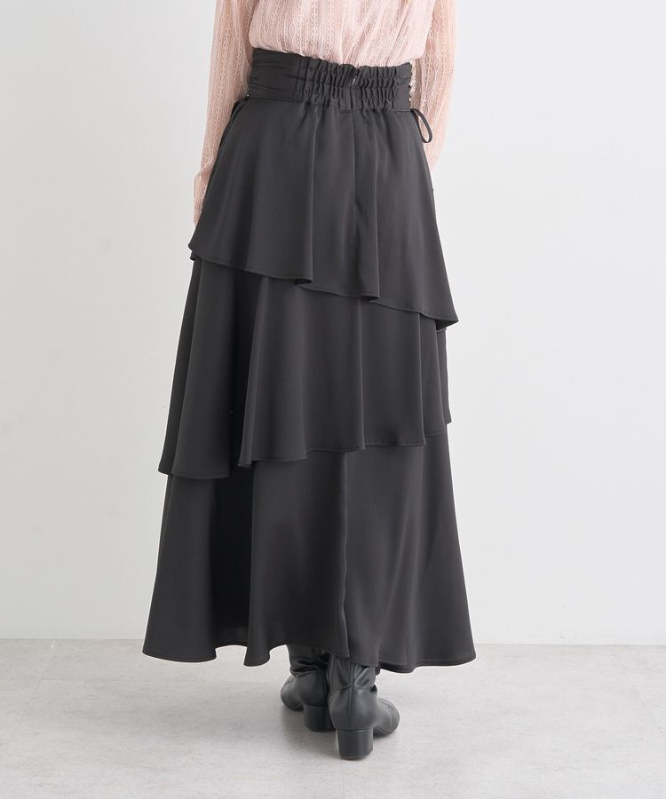 earth music&ecology「サイドリボンティアードスカート」|フレア|