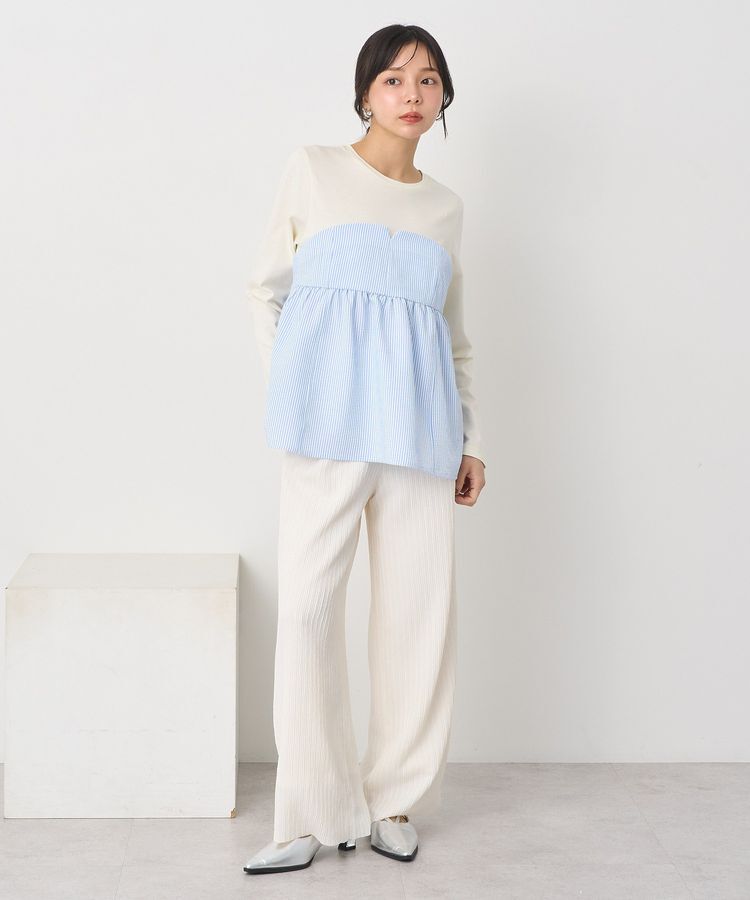 earth music&ecology「サッカーストライプドッキングプルオーバー」|Tシャツ・カットソー|