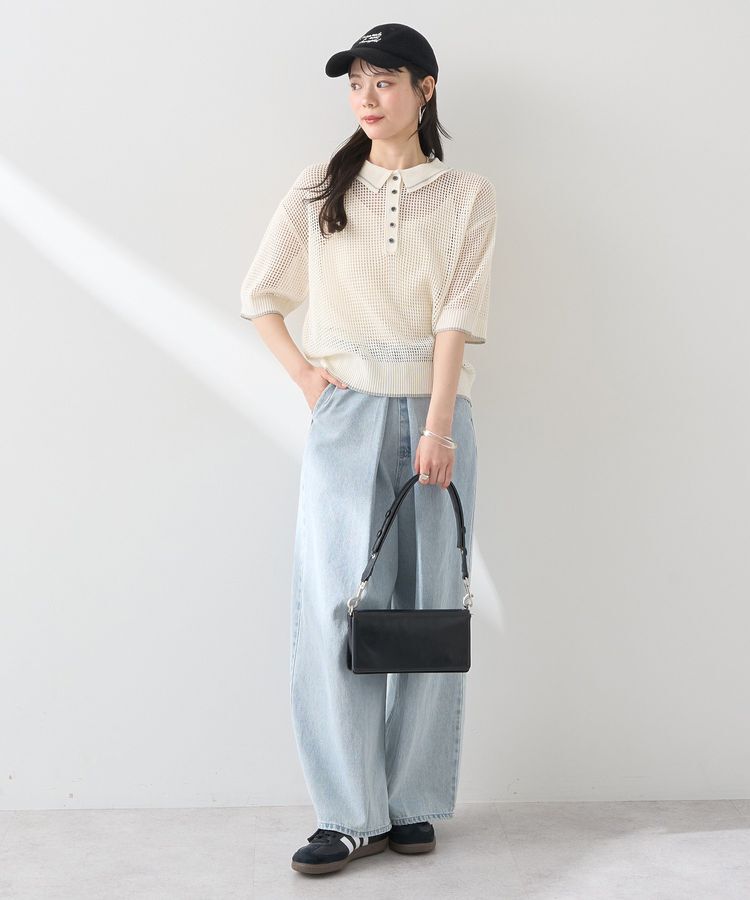 earth music&ecology「メッシュポロニットプルオーバー」|ニット・セーター|