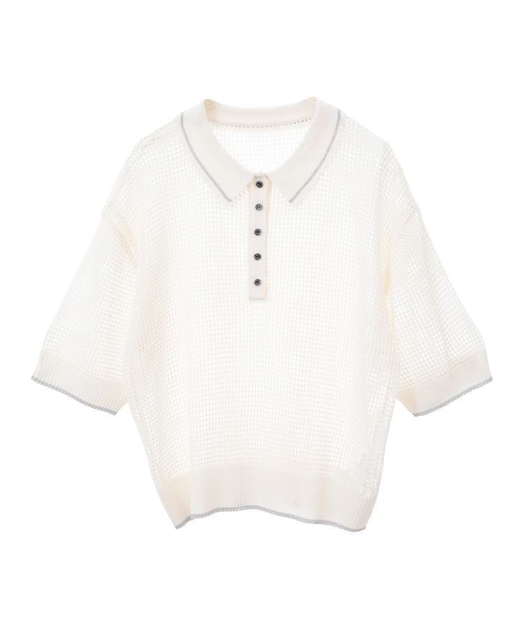 earth music&ecology「メッシュポロニットプルオーバー」|ニット・セーター|