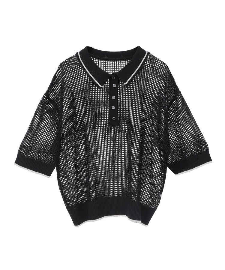 earth music&ecology「メッシュポロニットプルオーバー」|ニット・セーター|