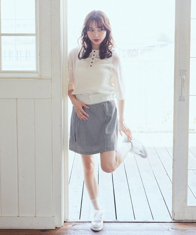 earth music&ecology「メッシュポロニットプルオーバー」|ニット・セーター|