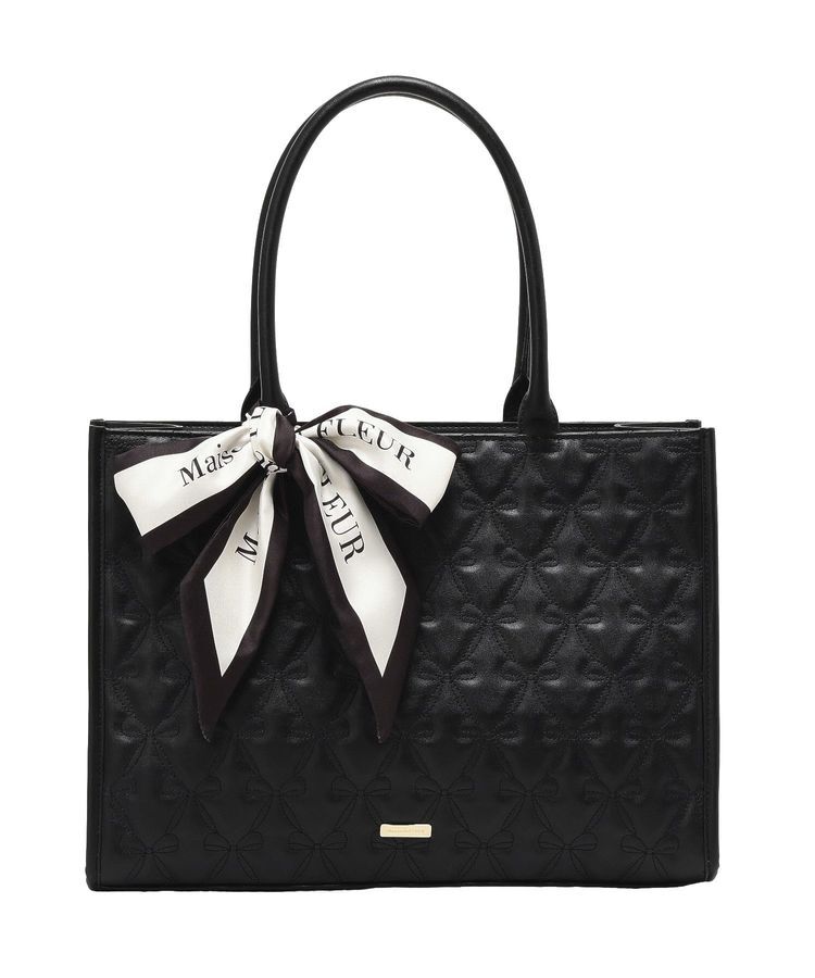 Maison de FLEUR「スカーフ付き2ルームリボンキルティングトート」|ハンドバッグ|