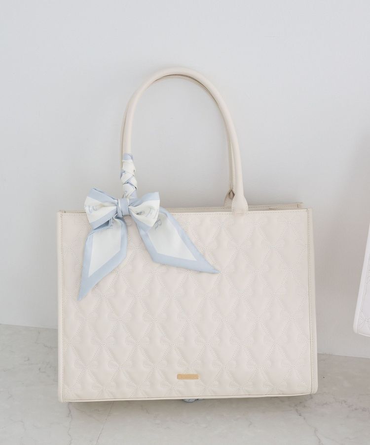 Maison de FLEUR「スカーフ付き2ルームリボンキルティングトート」|ハンドバッグ|