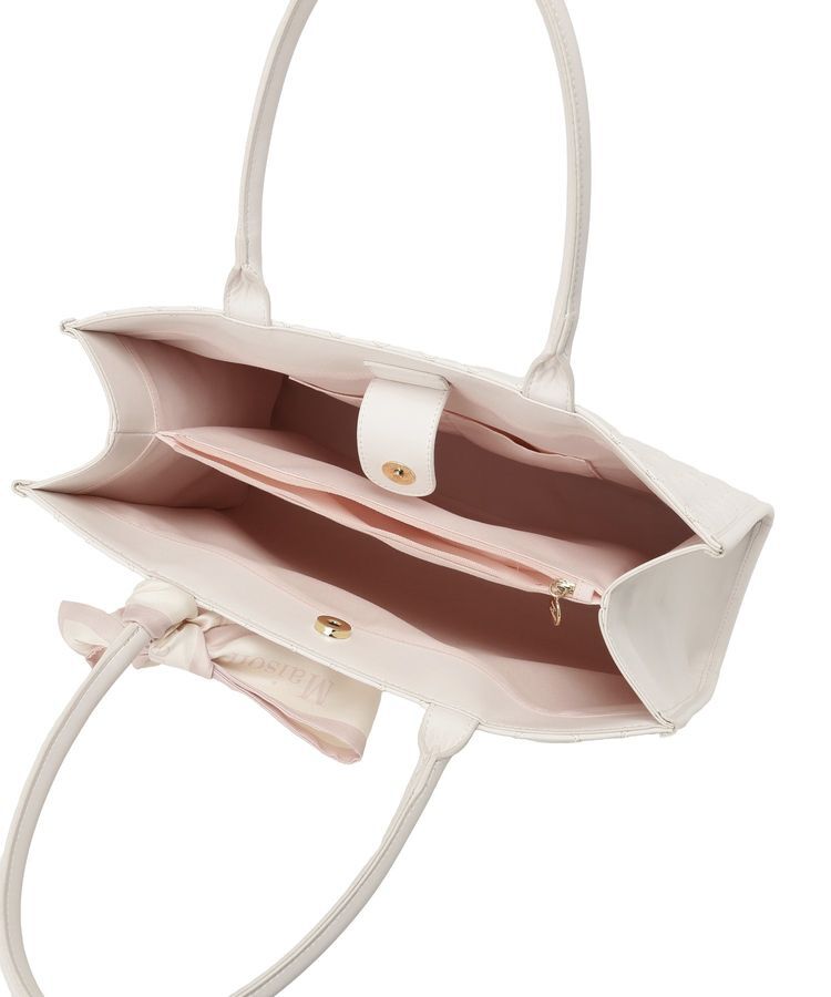 Maison de FLEUR「スカーフ付き2ルームリボンキルティングトート」|ハンドバッグ|