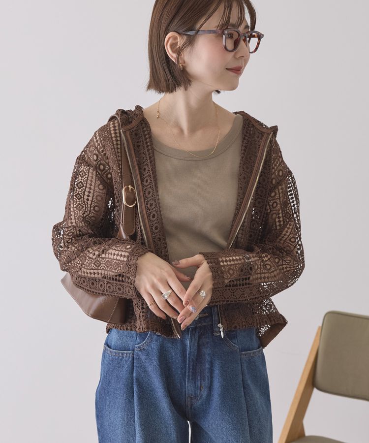 AMERICAN HOLIC「幾何学レースフードシャツ」|シャツ・ブラウス|