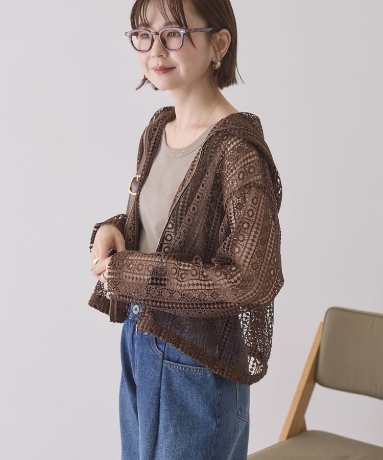 AMERICAN HOLIC「幾何学レースフードシャツ」|シャツ・ブラウス|