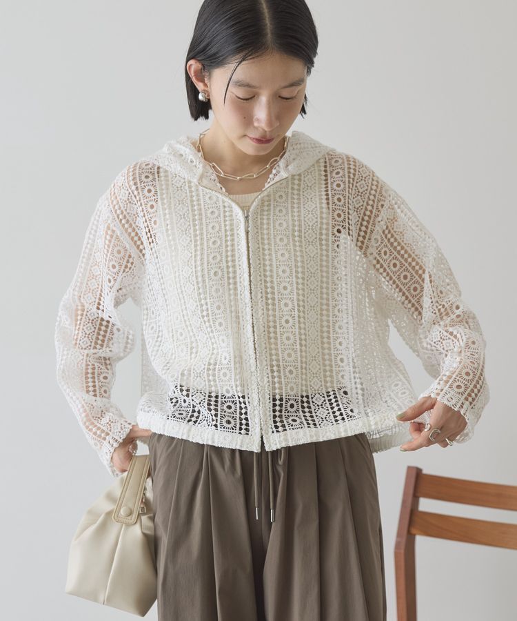 AMERICAN HOLIC「幾何学レースフードシャツ」|シャツ・ブラウス|
