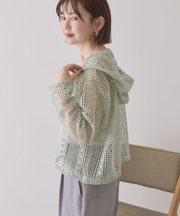 AMERICAN HOLIC「幾何学レースフードシャツ」|シャツ・ブラウス|