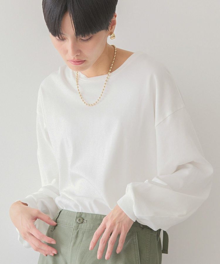 AMERICAN HOLIC「【WEB限定】袖ボリュームカットプルオーバー」|Tシャツ・カットソー|Off White