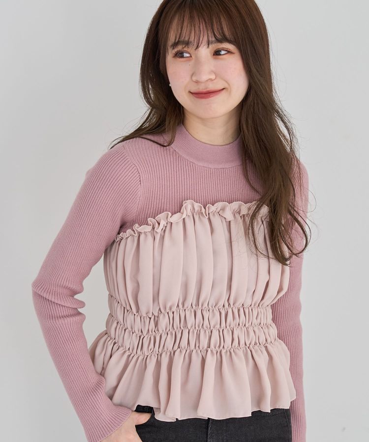 Green Parks「・swing by ビスチェレイヤーハイネックニット」|ニット・セーター|