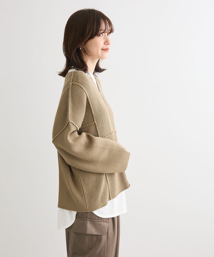 Green Parks「リブ切替Vネックニットプルオーバー」|ニット・セーター|