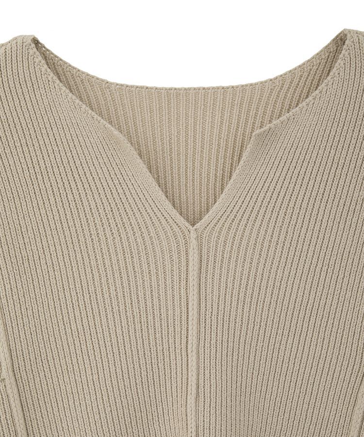 Green Parks「リブ切替Vネックニットプルオーバー」|ニット・セーター|