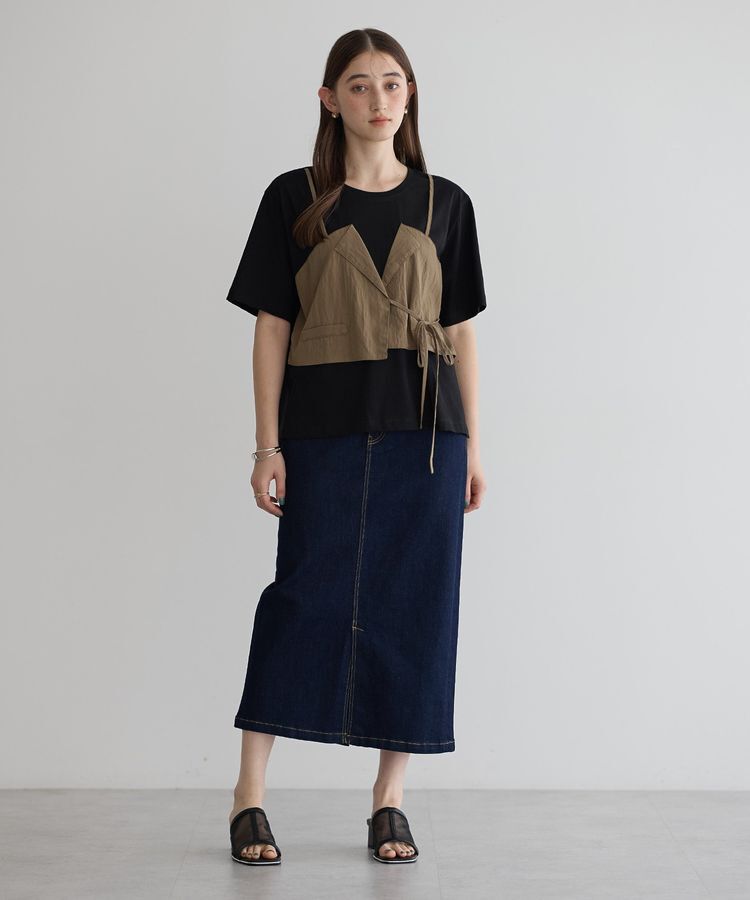 Editt by YECCA VECCA「ビスチェレイヤード風デザインTee」|Tシャツ・カットソー|