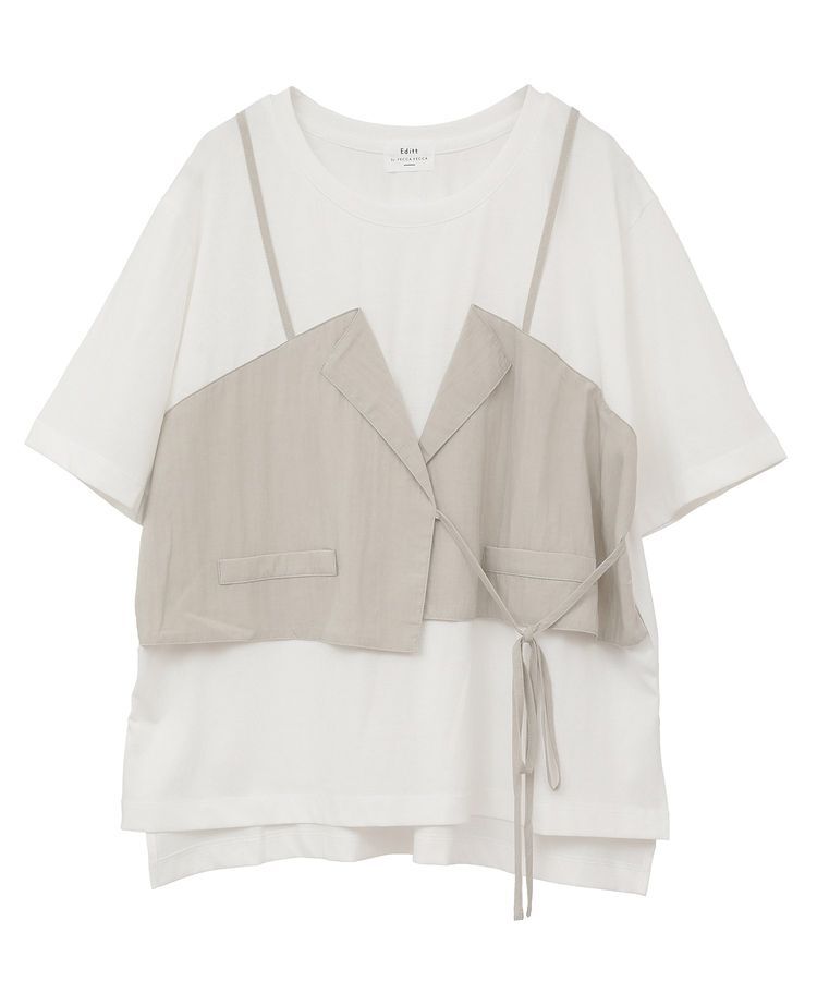 Editt by YECCA VECCA「ビスチェレイヤード風デザインTee」|Tシャツ・カットソー|