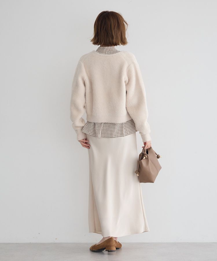 YECCA VECCA「サテンフレアスカート」|フレア|