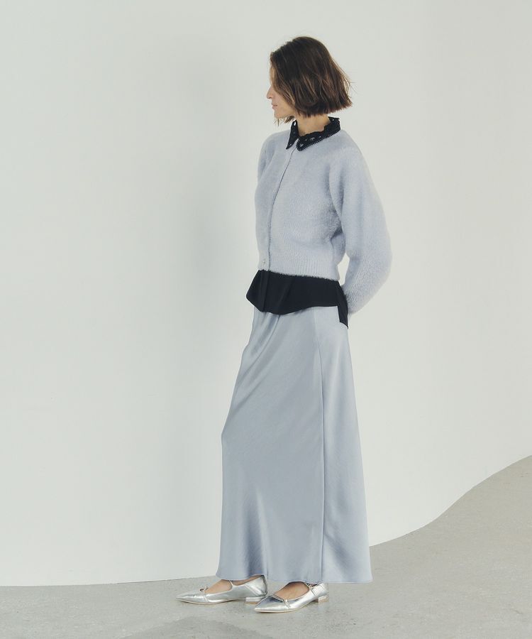 YECCA VECCA「サテンフレアスカート」|フレア|