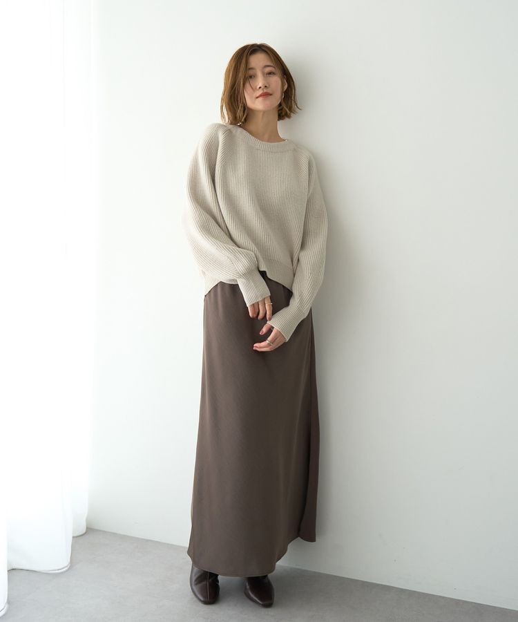 YECCA VECCA「サテンフレアスカート」|フレア|