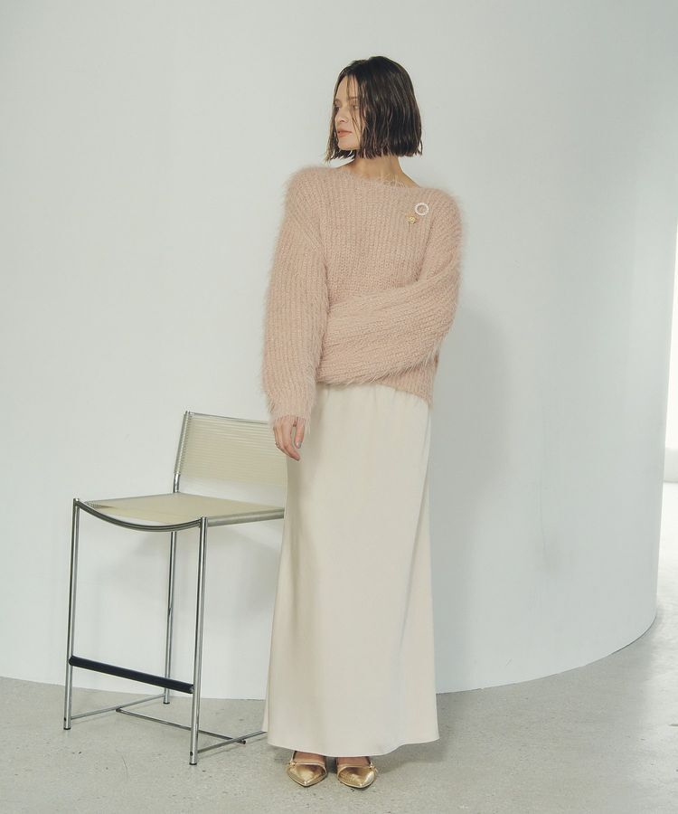 YECCA VECCA「サテンフレアスカート」|フレア|