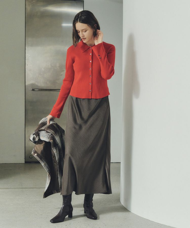 YECCA VECCA「サテンフレアスカート」|フレア|