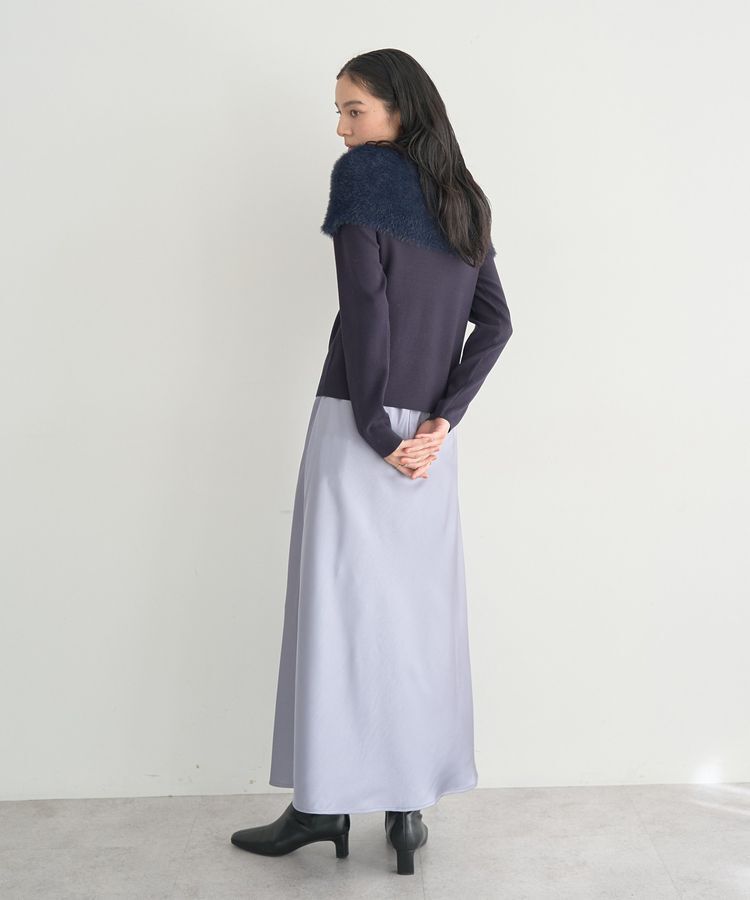 YECCA VECCA「サテンフレアスカート」|フレア|