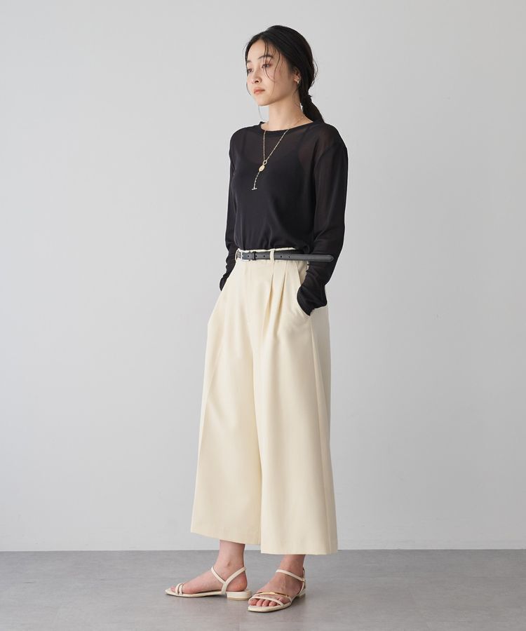 YECCA VECCA「クルーネックシアートップス」|Tシャツ・カットソー|