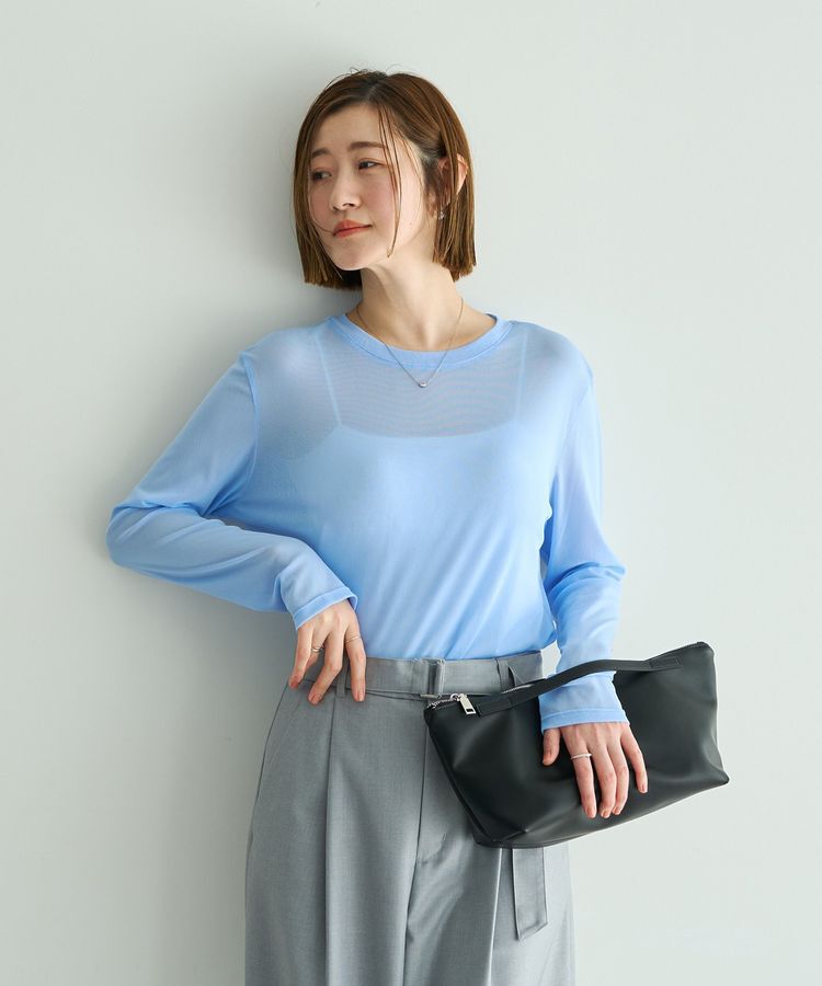 YECCA VECCA「クルーネックシアートップス」|Tシャツ・カットソー|