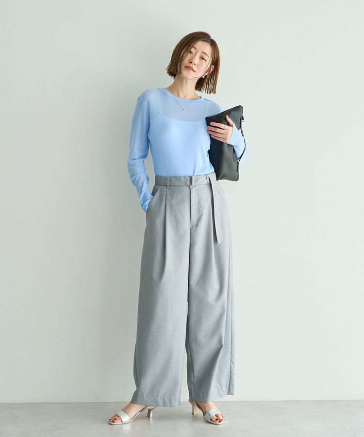 YECCA VECCA「クルーネックシアートップス」|Tシャツ・カットソー|