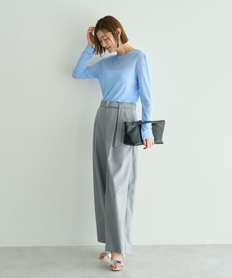 YECCA VECCA「クルーネックシアートップス」|Tシャツ・カットソー|