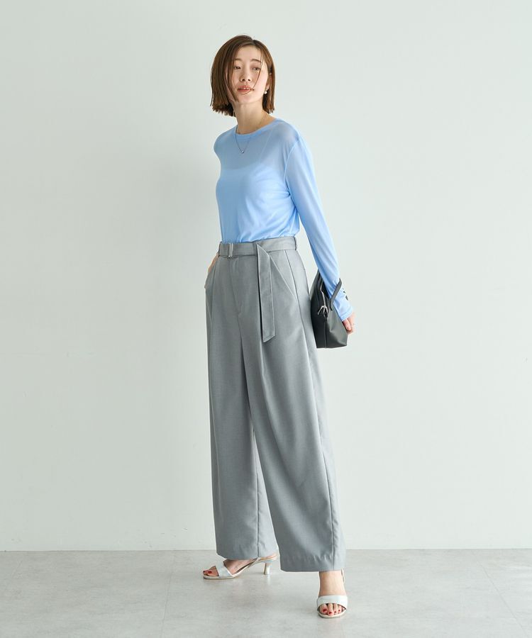 YECCA VECCA「クルーネックシアートップス」|Tシャツ・カットソー|