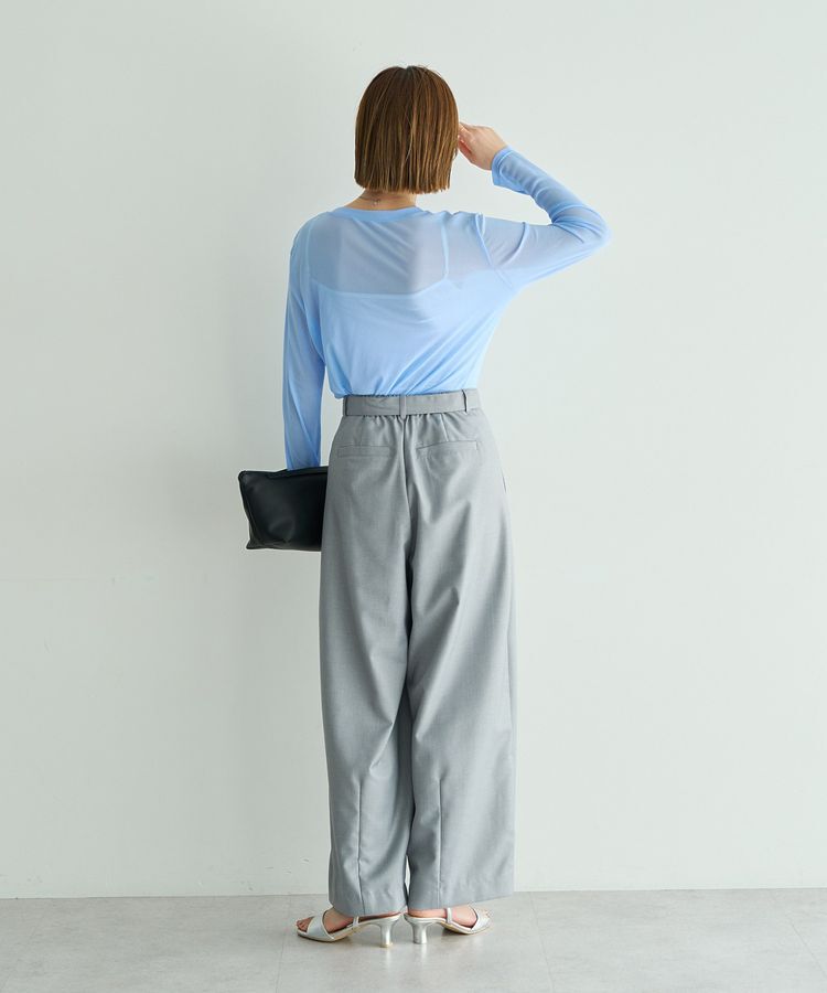 YECCA VECCA「クルーネックシアートップス」|Tシャツ・カットソー|