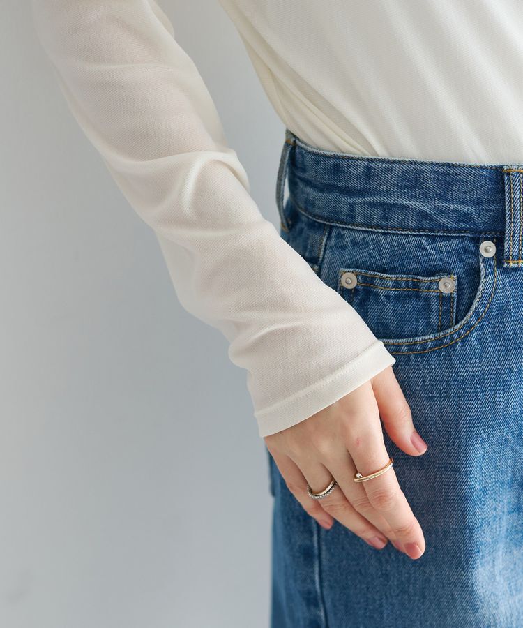 YECCA VECCA「クルーネックシアートップス」|Tシャツ・カットソー|