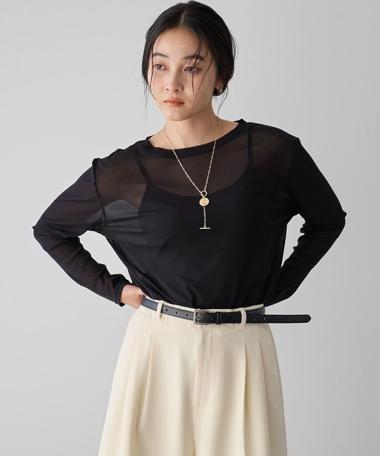 YECCA VECCA「クルーネックシアートップス」|Tシャツ・カットソー|