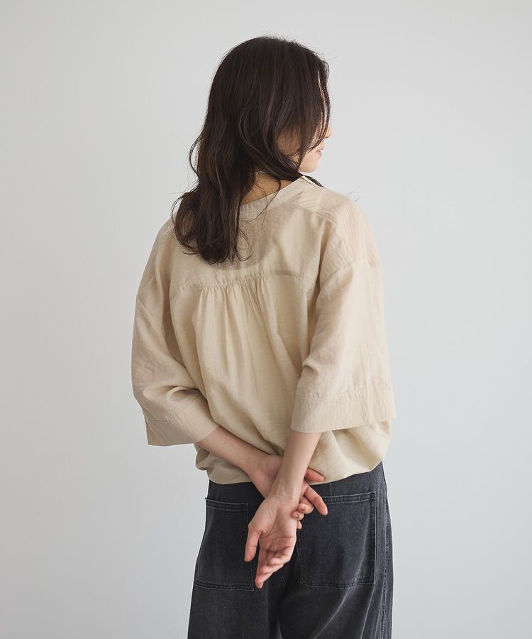 GARAGE OF GOOD CLOTHING「シアー裾ドロストスクエアフブラウス」|シャツ・ブラウス|